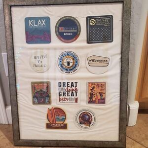 19x24 Beer Coaster Framed Picture 19" x 24"